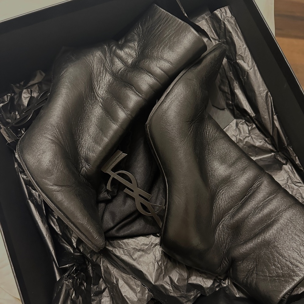 YSL black Opyum booties
